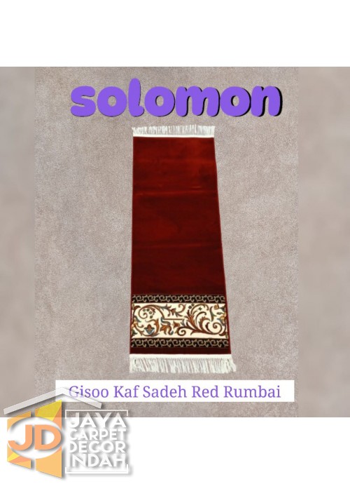  Sajadah Imam  Solomon  motif Gisoo Kaf Sadeh Red Rumbai ukuran 60 x 120 cm & 60 x 150 cm